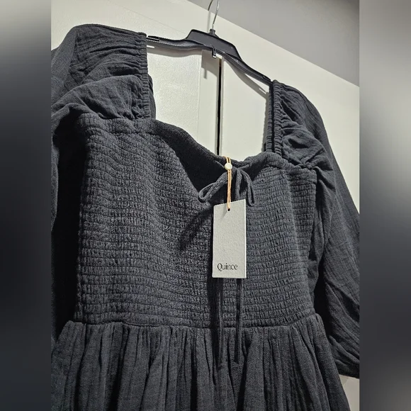 NWT Quince 100% Cotton Smocked Midi Dress, Medium - Picture 6 of 6